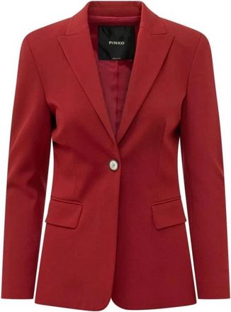 Pinko New Signum Blazer - Dames - Blazers - Rood - XS - Leer - Jassen