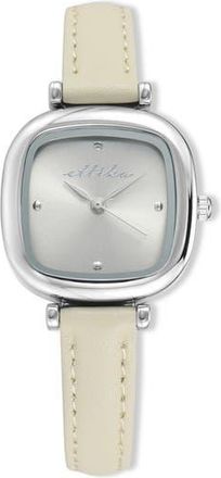 Ettika Square Case Leather Strap Watch in Ivory at Nordstrom Rack