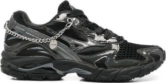 Mizuno Wave Rider 10 Chain-embellished Mesh-panel Sneakers