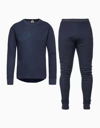 Trespass Mens Trespass Adults Mystery Super Soft Top Bottoms Baselayer Set - Navy - Size: 2XS