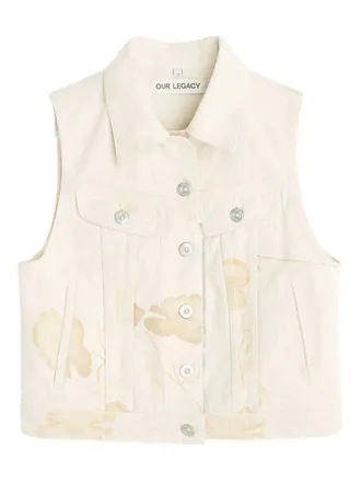 Our Legacy zip-up denim vest - women - Cotton - 36 - Neutrals