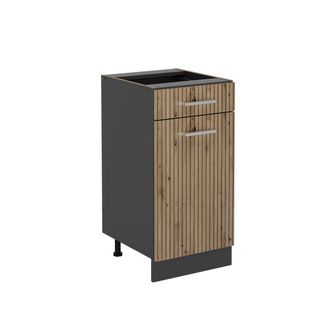 Vicco Mueble Bajo De Cocina R-line, Roble Artesanal, 40 Cm Sin Encimera