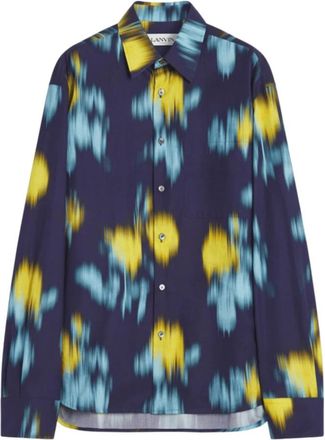 Lanvin Floral Blur Print Shirt - Heren - Casual Overhemden - Veelkleurig - L - Overhemden