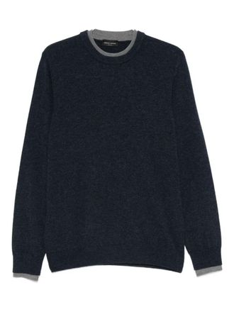 Roberto Collina Wool Crewneck Sweater With Contrasting Trim