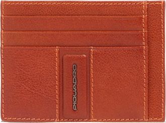Piquadro Slim Leren Kaarthouder - Heren - Portefeuilles - Bruin - ONE Size - Leer - Accessoires