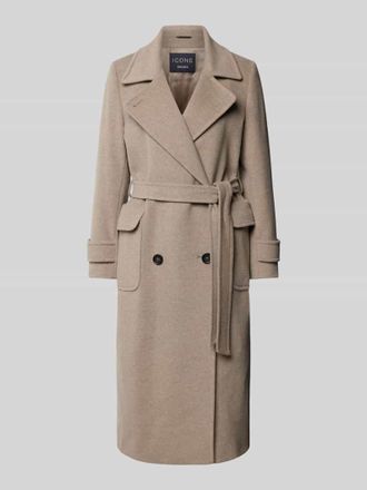 Cinzia Rocca Regular Fit Wollmantel mit Kaschmir-Anteil in Sand Melange, Größe 40