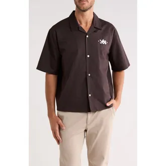 PacSun Flack Camp Shirt in Brown at Nordstrom Rack, Size X-Large