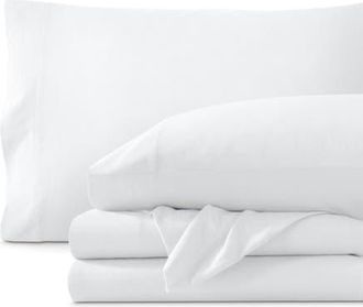 Bare Home Organic Cotton Jersey Sheet Set in White at Nordstrom, Size Twin Xl