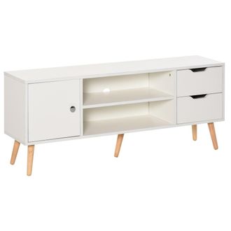 HOMCOM Mueble de tv 120x28x44 cm blanco