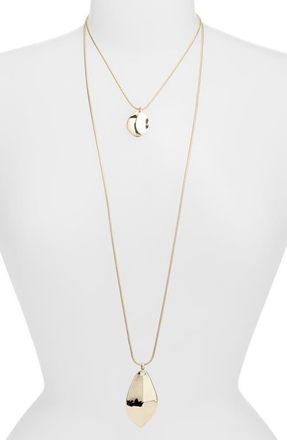 Nordstrom Layered Organic Teardrop Necklace in Gold at Nordstrom
