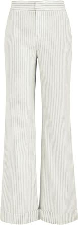 Alice & Olivia Dylan Striped Wide-leg Trousers - Cream - 12 (UK16 / XL)