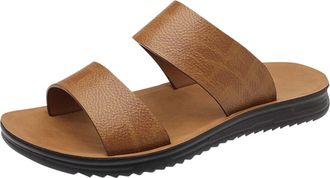 Generic Yellow Men Top Layer Cowhide Sandals Open Toe Soft Sole Breathable Soft Leather Beach Comfortable