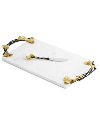 Michael Aram Golden Ginkgo Large Cheeseboard With Knife