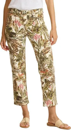 Tommy Bahama Hidden Coast High Waist Straight Leg Crop Jeans in Coconut at Nordstrom, Size 10