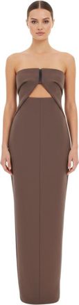 Rick Owens Brown Strapless Full Length Dress