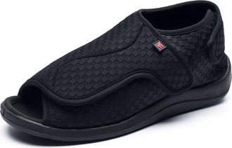 Generic Diabetic Sandals Men Extra Wide Fit Swollen Feet Shoes Diabetic Outdoor Indoors Slippers Orthopedic Comfort Breathable (BLACK, Adult, Men, 9.5, Numeri