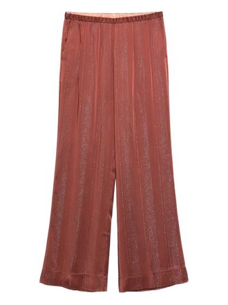 Forte_Forte Forte_Forte Silver Pinstripe Satin Regular Waist Pants Clothing