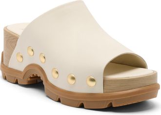 Sorel Roamn Slide Platform Sandal in Chalk/Gum 2 at Nordstrom, Size 10.5