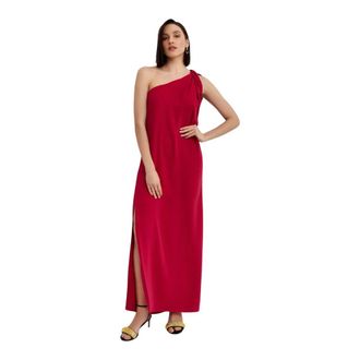 P.A.R.O.S.H. Rode One-Shoulder Maxi Jurk - Dames - Avondkleed - Rood - M - Kleedjes