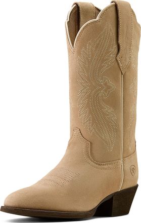 Ariat Womens Heritage StretchFit R Toe Western Boots in Truly Taupe, B Medium Width, Size 4.5, by Ariat