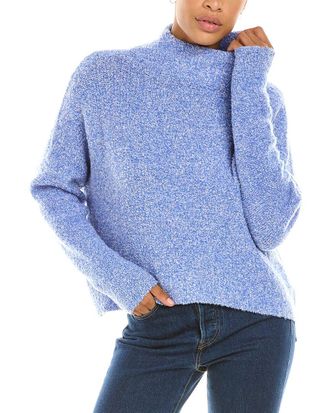Autumn Cashmere Boucle Funnel Neck Wool & Cashmere-Blend Sweater