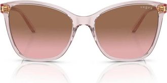 Vogue Eyewear Roze Oversized Zonnebril met Gradi&euml;ntlenzen - Dames - Zonnebrillen - Roze - 56 MM - Nylon - Accessoires