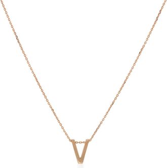 Vanrycke Abecedaire Rose Gold Letter V Necklace