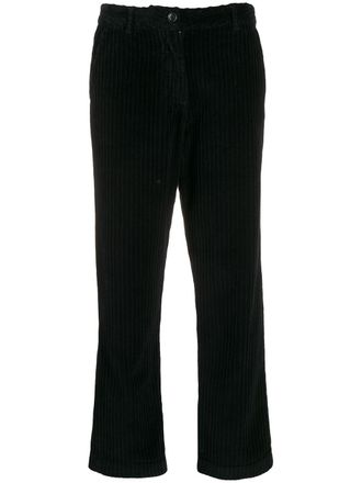 Woolrich cropped corduroy trousers - women - Cotton - 27 - Black