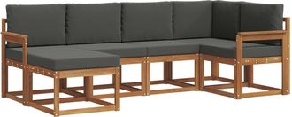 vidaXL Conjunto De Sof&aacute;s De Exterior 6 Uds. Natural Y Antracita Vidaxl