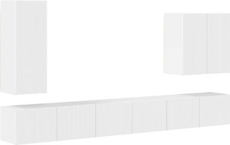 vidaXL Conjunto De Mueble Para Tv De Pared 6 Uds. Brillante Vidaxl