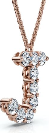 Pompeii3 1Ct Diamond Initial J Pendant 14k Gold 18 Necklace Lab Grown 5/8 Tall