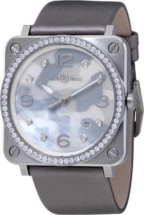 Bell & Ross Aviation Diamond Grey Camouflage Dial Ladies Watch BRS-CAMO-ST-LGD