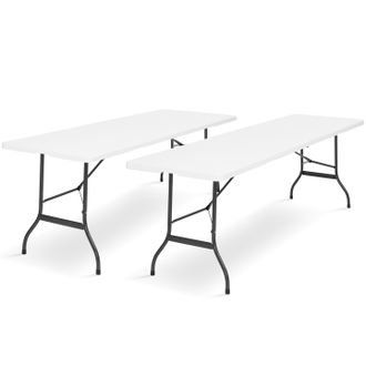 IDMarket Idmarket - Set Di 2 Tavoli Pieghevoli Portatili Da 180 Cm Per Campeggio O Ricevimento