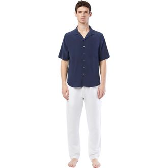 Onia Air Linen Convertible Vacation Shirt in Deep Navy at Nordstrom, Size Xx-Large S