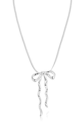 Ettika Bow Organica Pendant Necklace in Silver at Nordstrom
