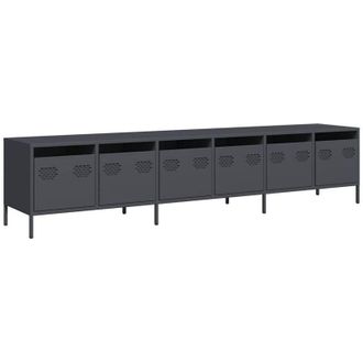 vidaXL Vidaxl - Mueble De Tv Acero Laminado En Fr&iacute;o Antracita 202x39x43,5 Cm