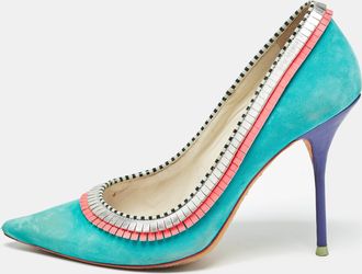 Sophia Webster Multicolor Suede And Leather Pointed Toe Pumps
