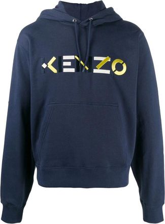 Kenzo Hooded Sweatshirt Logo - Heren - Hoodies - Blauw - S - Hoodies & sweatvesten
