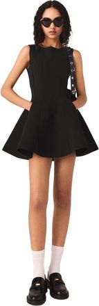 Maje Skater dress with jewelled bows in Black at Nordstrom, Size 42 Eu