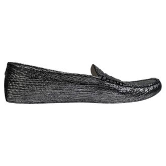 Tod's Tods Metallic-Accent Loafers in Silver Leather