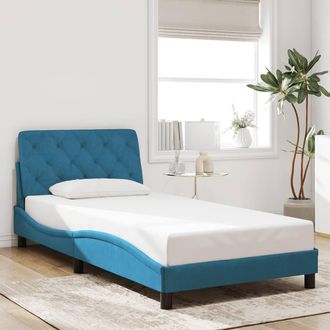 vidaXL Estructura De Cama Con Cabecero Terciopelo Azul 100x200 Cm Vidaxl