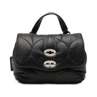 Zanellato Tassen, Dames, Zwart, ONE Size, Leer, Postina Lunaria Baby Handtas