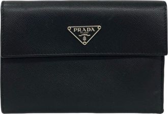 Prada Black Leather Wallet (Tri-Fold) (Pre-Owned)