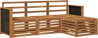 vidaXL Conjunto De Sof&aacute;s De Exterior 4 Uds. Natural Vidaxl