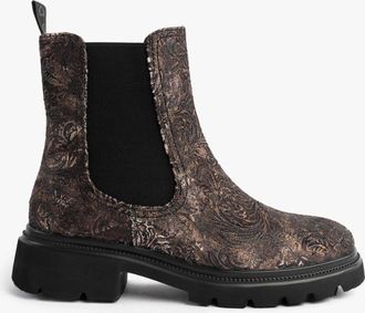 Heavenly Feet Brkvlr Zeta Meadow Velour Womens Chelsea Boots Bark - Brown - Size UK 6