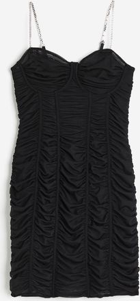 H&M Bodycon-Kleid mit Strasstr&auml;gern - Schwarz