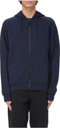 Woolrich Hoodies & sweatvesten, Heren, Blauw, M, Zwarte Zip-Through Sweatshirt