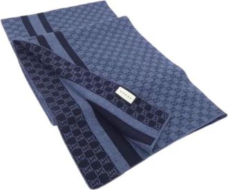 Gucci Pre-owned Scarves, male, Blue, Size: ONE SIZE Pre-owned Stole