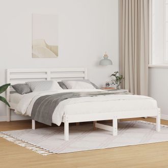 Berkfield Home with Headboard White 120 x 200 cm Solid pine wood
