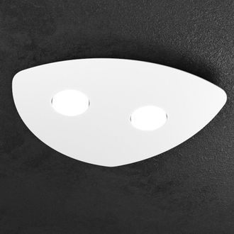 Top-Light Plafoniera Moderna Shape Metallo Bianco 2 Luci Gx53